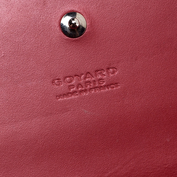 مملوكة مسبقًا Goyard Goyardine Red Coated Canvas Flap Continental Wallet