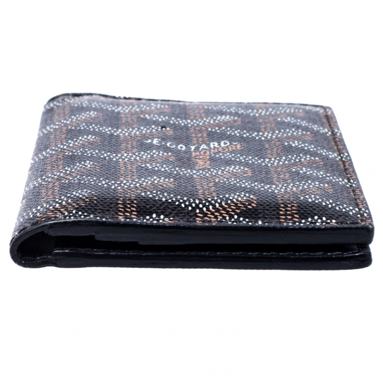 Pre Owned Goyard Black Goyardine Bi Fold Wallet