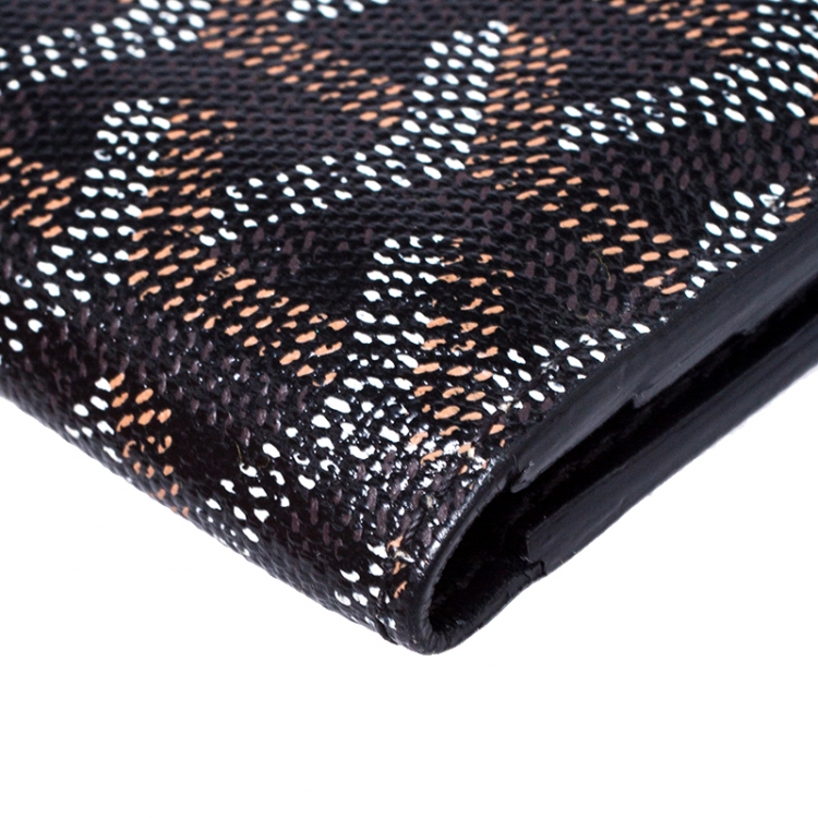 Pre Owned Goyard Black Goyardine Bi Fold Wallet