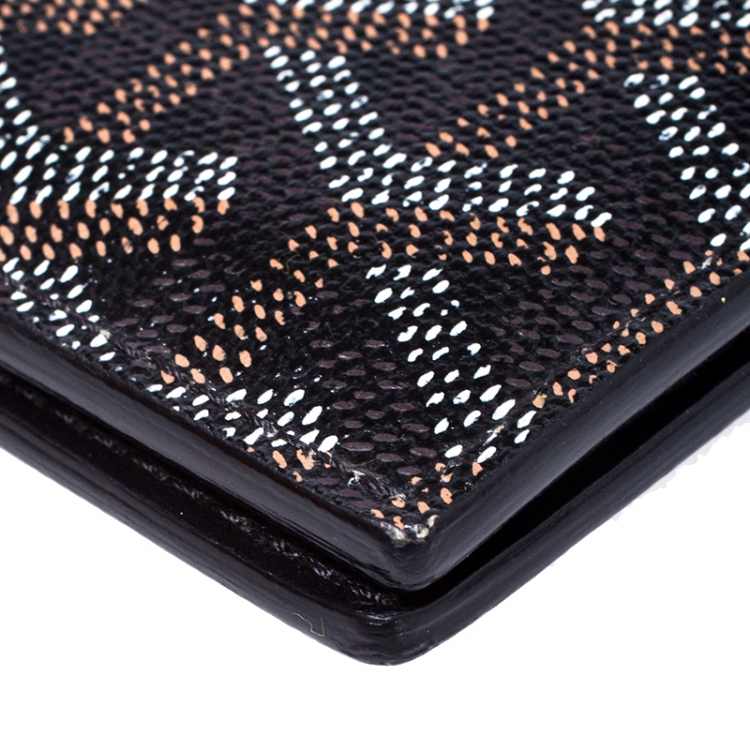 Pre Owned Goyard Black Goyardine Bi Fold Wallet