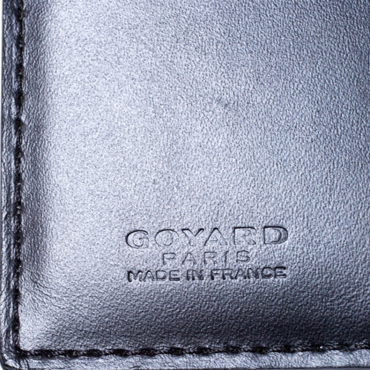 Pre Owned Goyard Black Goyardine Bi Fold Wallet