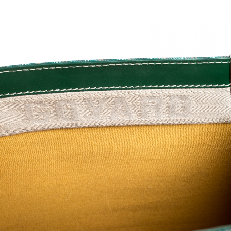 Pre Owned Goyard Green Coated Canvas and Leather MM Saigon Top Handle Bag