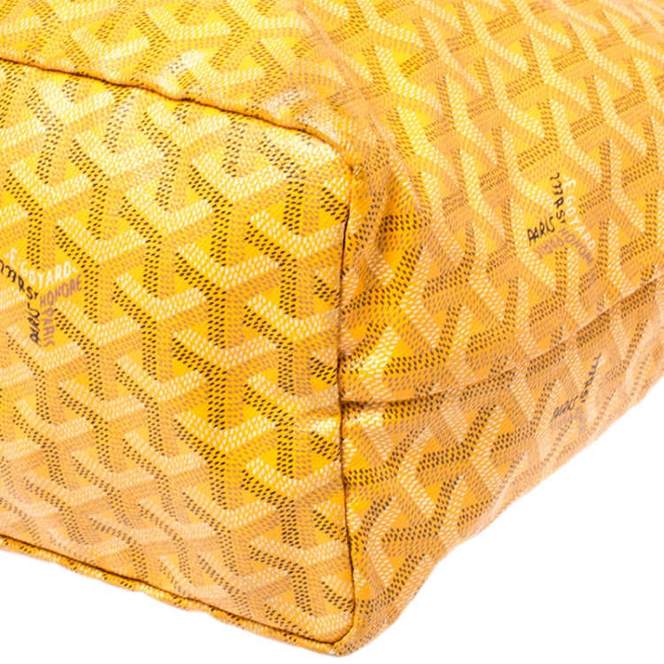 Pre Owned Goyard Jaune Goyardine Coated Canvas St. Louis PM Tote 