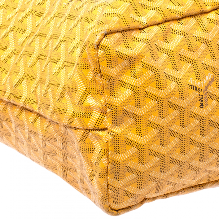 Pre Owned Goyard Jaune Goyardine Coated Canvas St. Louis PM Tote 