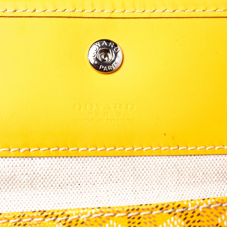 Pre Owned Goyard Jaune Goyardine Coated Canvas St. Louis PM Tote 