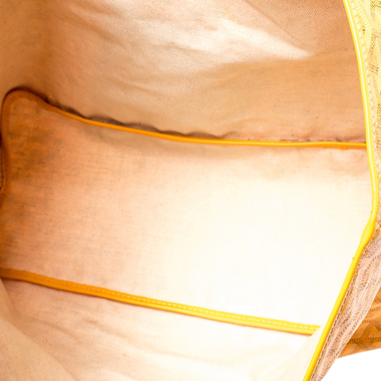 Pre Owned Goyard Jaune Goyardine Coated Canvas St. Louis PM Tote 