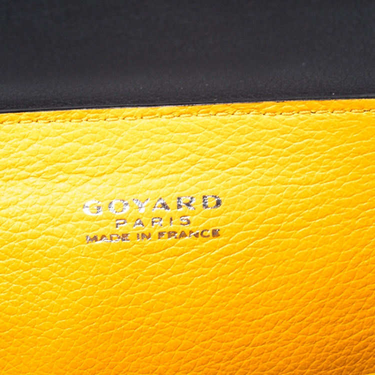 Pre Owned Goyard Black Goyardine Canvas and Leather Mini Saigon Top Handle Bag