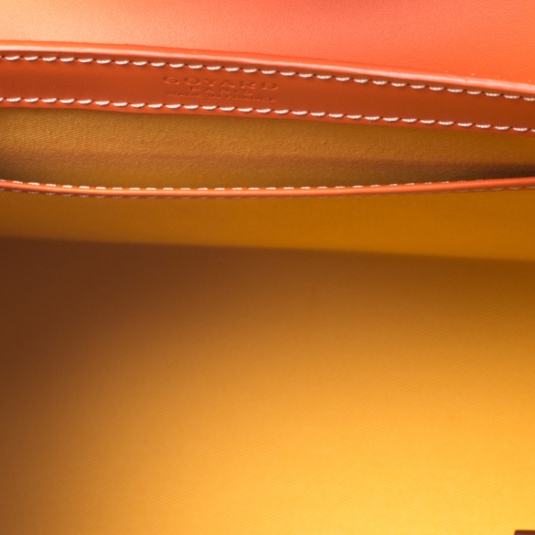 Pre Owned Goyard Orange Coated Canvas and Leather PM Saigon Top Handle Bag
