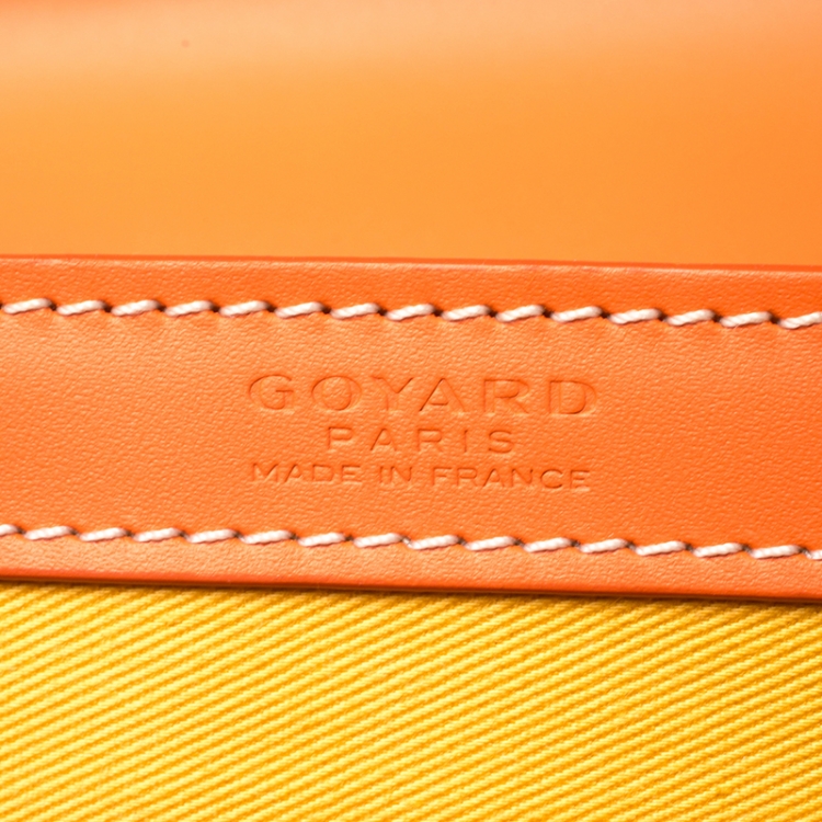 Pre Owned Goyard Orange Coated Canvas and Leather PM Saigon Top Handle Bag