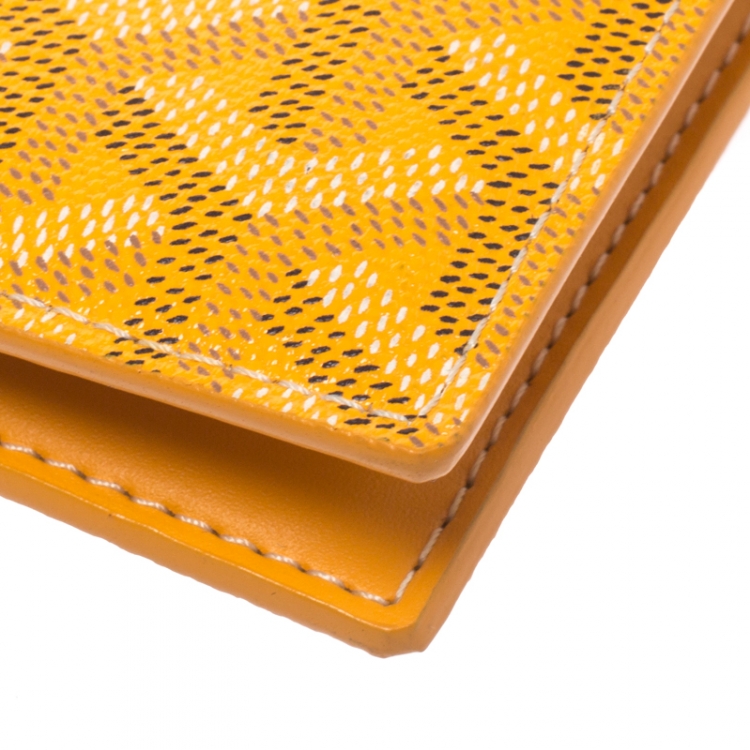 Pre Owned Goyard Orange Goyardine Coated Canvas St. Marc Bifold Card Holder 
