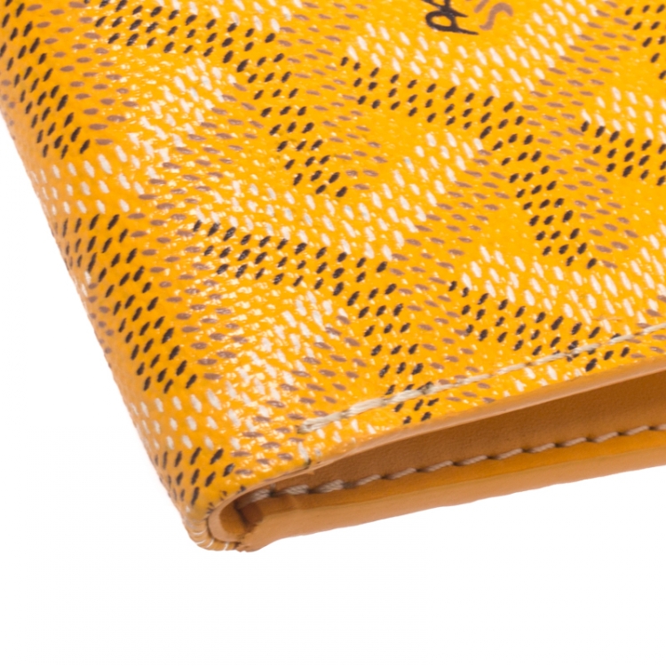 Pre Owned Goyard Orange Goyardine Coated Canvas St. Marc Bifold Card Holder 