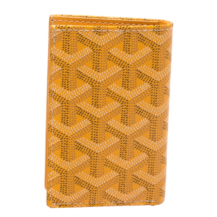 Pre Owned Goyard Orange Goyardine Coated Canvas St. Marc Bifold Card Holder 