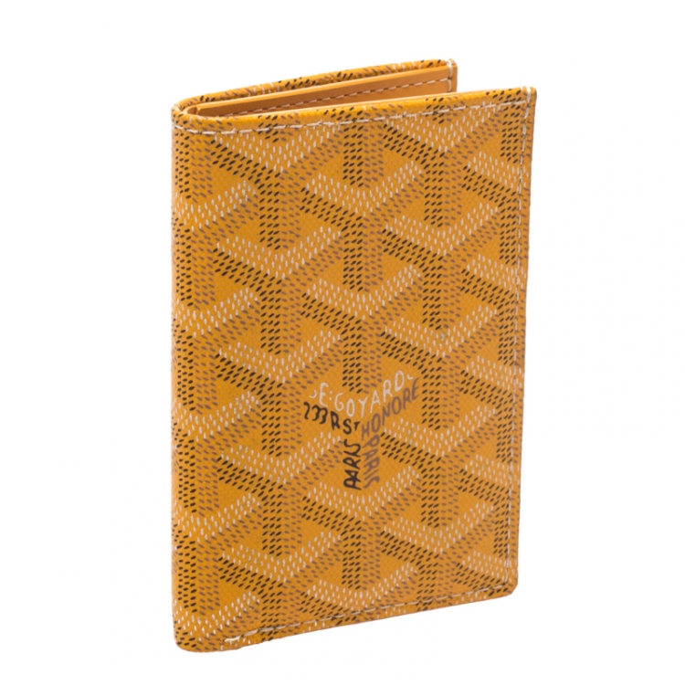 Pre Owned Goyard Orange Goyardine Coated Canvas St. Marc Bifold Card Holder 
