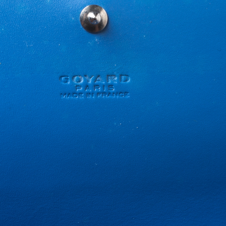 Pre Owned Goyard Blue Coated Canvas Goyardine Varenne Continental Wallet