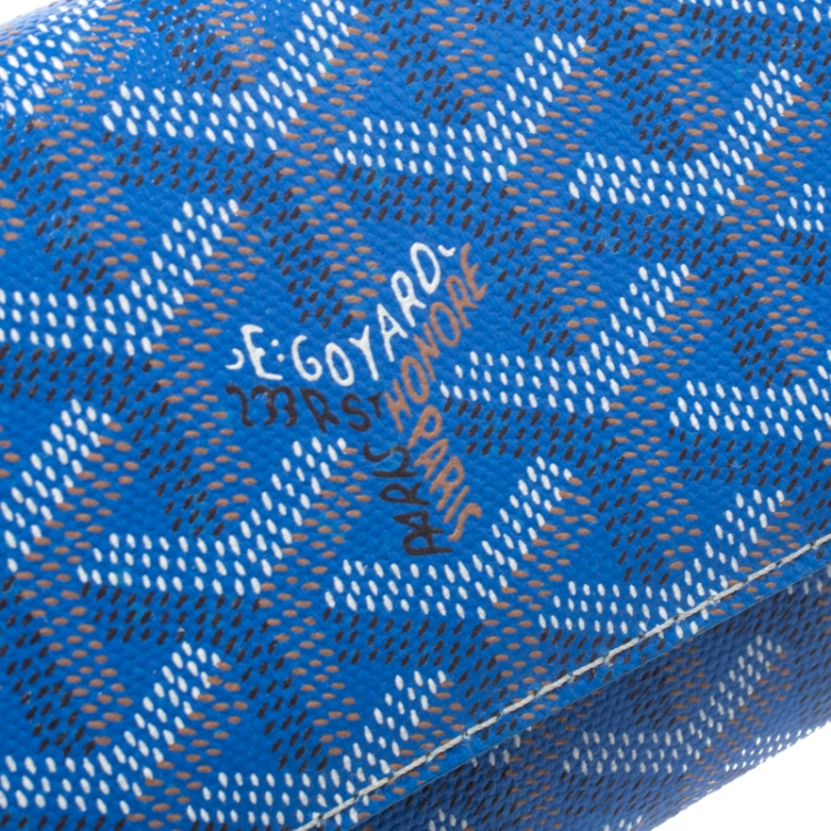 Pre Owned Goyard Blue Coated Canvas Goyardine Varenne Continental Wallet