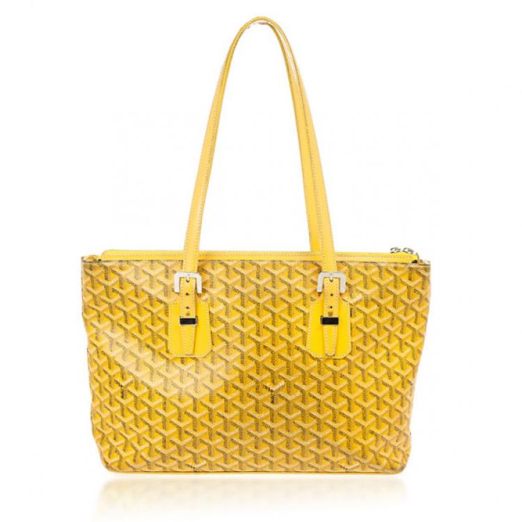 Pre Owned Goyard Yellow Okinawa PM Tote
