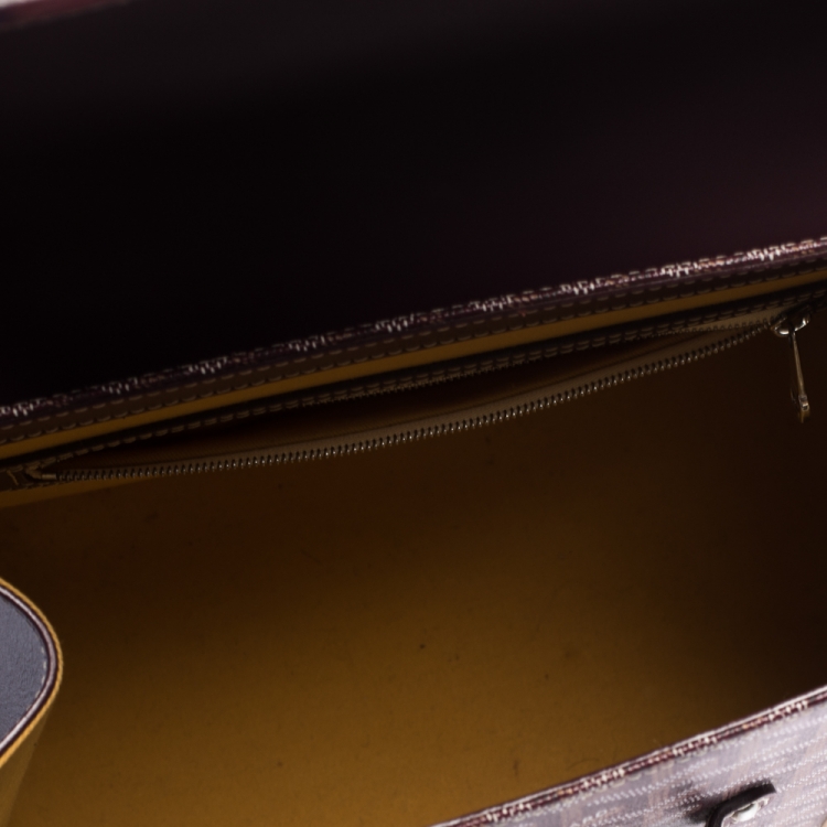 Pre Owned Goyard Burgundy Coated Canvas and Leather MM Saigon Top Handle Bag