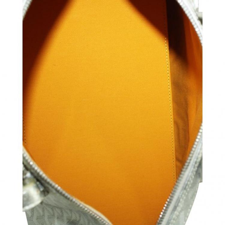 Pre Owned Goyard Silver Leather Goyardine Croisière 40 Bag