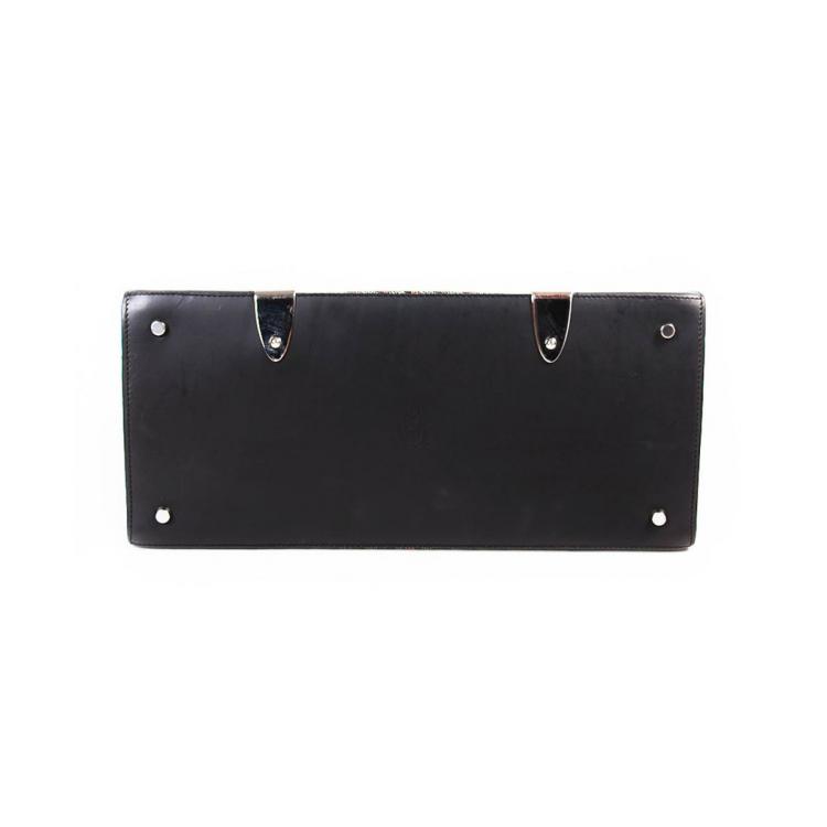 Pre Owned Goyard Black Coated Canvas and Leather MM Saigon Top Handle Bag