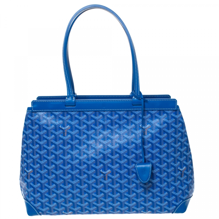 Goyard Blue Goyardine Coated Canvas and Leather Villette MM Tote Goyard |  The Luxury Closet