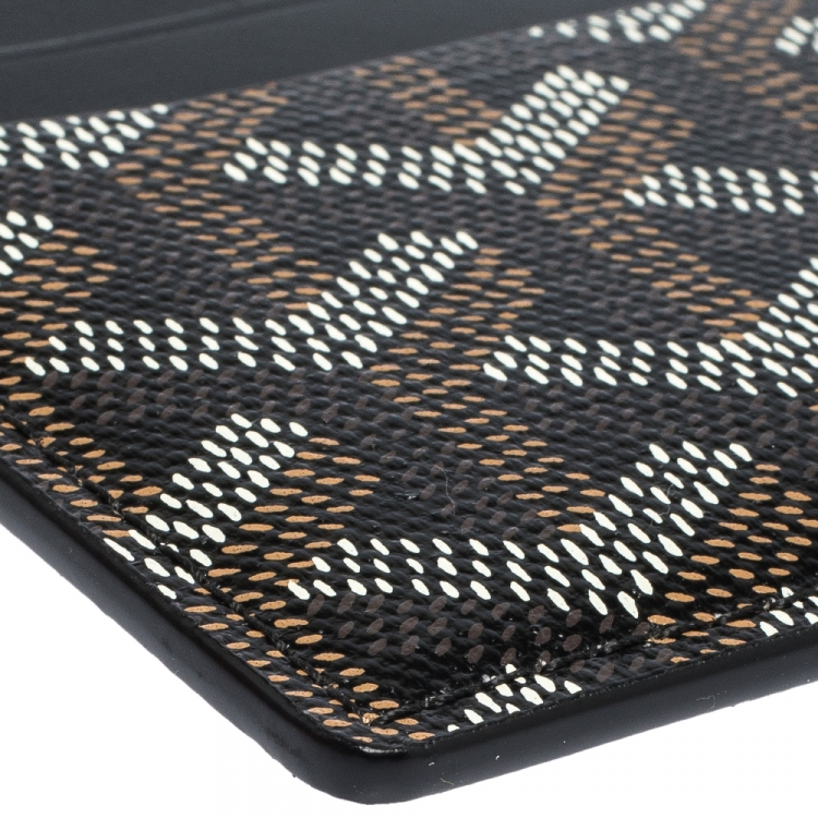 Pre Owned Goyard Black Goyardine  Coated Canvas and Leather Saint Sulpice Card Holder