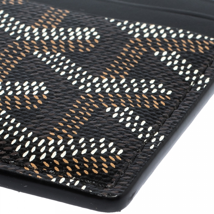 Pre Owned Goyard Black Goyardine  Coated Canvas and Leather Saint Sulpice Card Holder