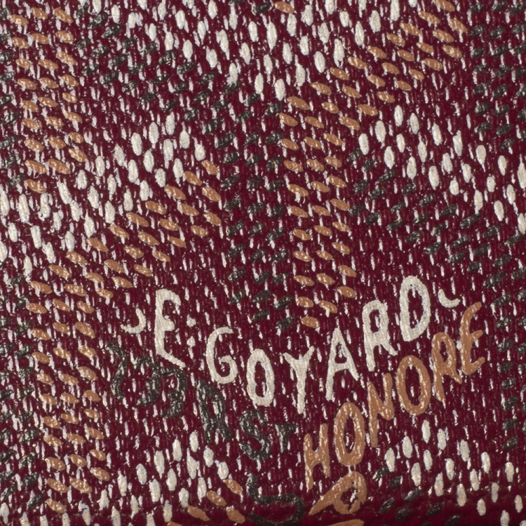 Pre Owned Goyard Burgundy Coated Canvas and Leather MM Saigon Top Handle Bag