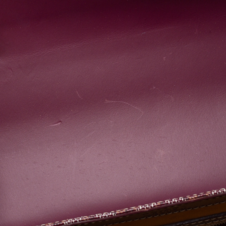 Pre Owned Goyard Burgundy Coated Canvas and Leather MM Saigon Top Handle Bag