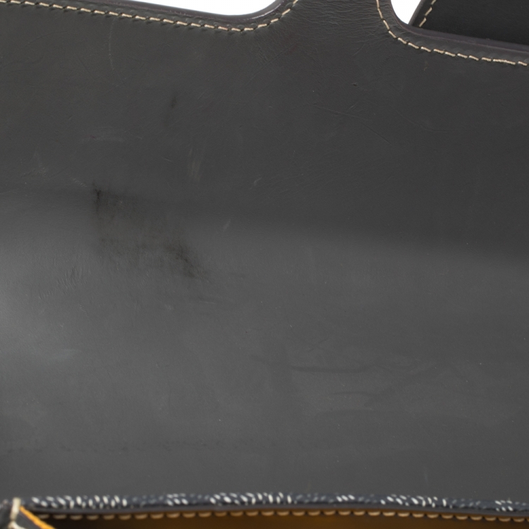 Pre Owned Goyard Grey Coated Canvas and Leather MM Saigon Top Handle Bag