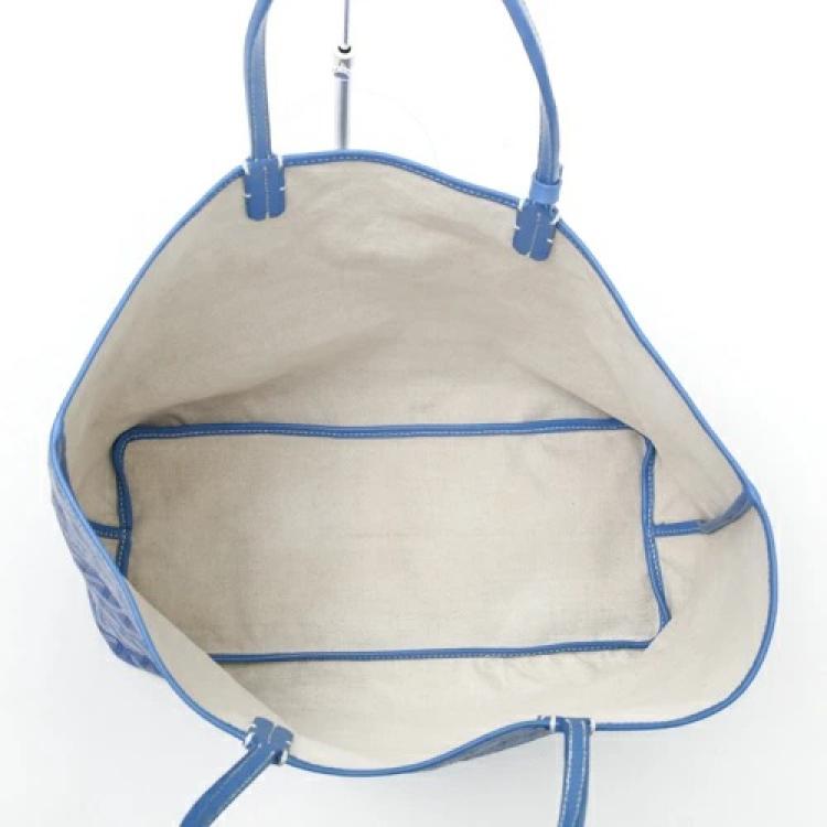 Pre Owned Goyard Blue Goyardine Canvas St. Louis PM Tote Bag