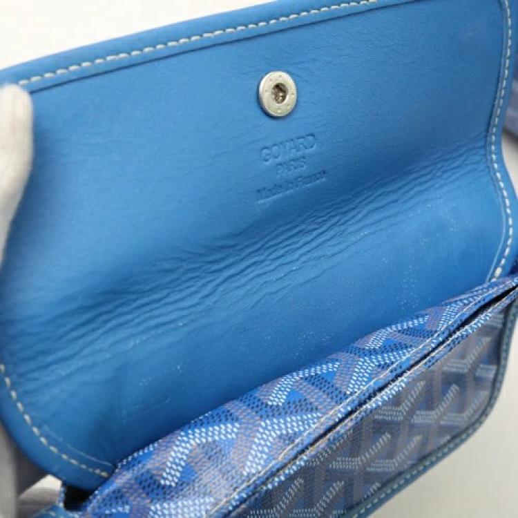 Pre Owned Goyard Blue Goyardine Canvas St. Louis PM Tote Bag