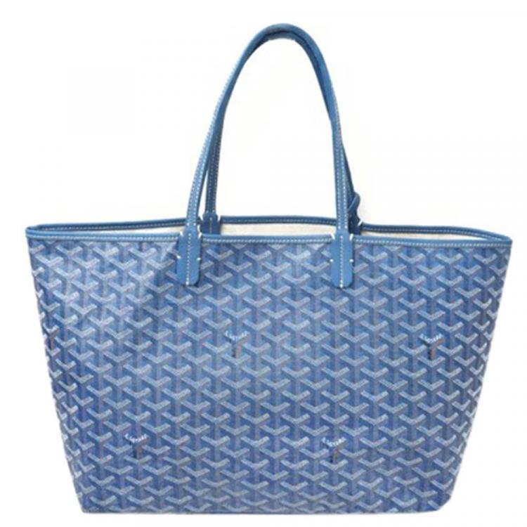 Goyard 2020 Goyardine Villette Tote PM - Blue Totes, Handbags