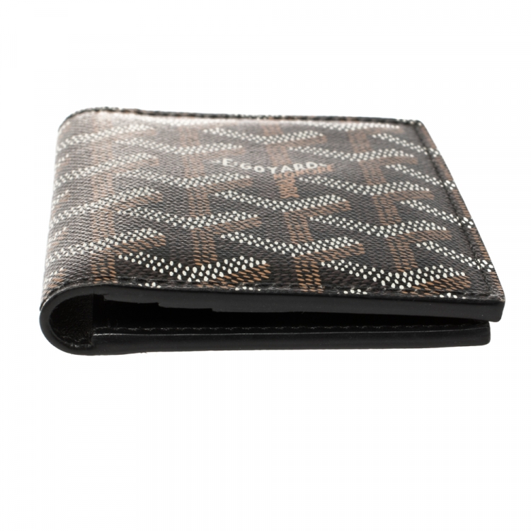 Pre Owned Goyard Black Goyardine Coated Canvas Bi Fold Wallet