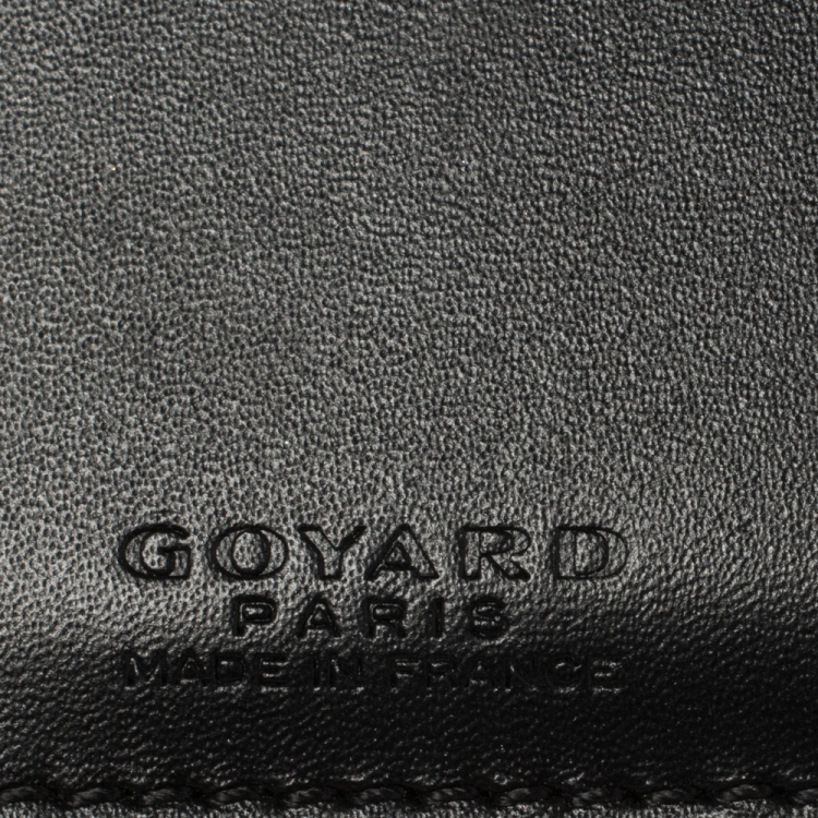 Pre Owned Goyard Black Goyardine Coated Canvas Bi Fold Wallet
