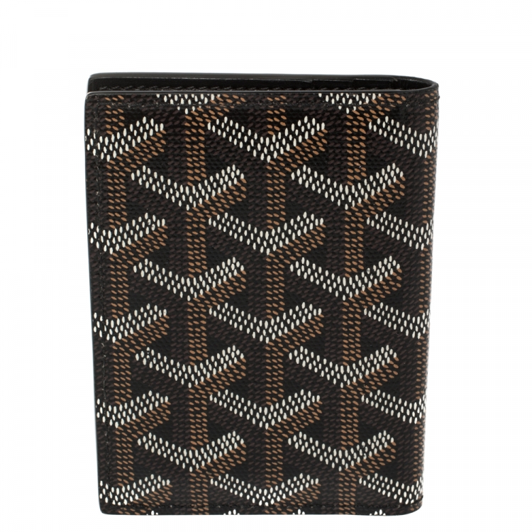 Pre Owned Goyard Black Goyardine Coated Canvas Bi Fold Wallet