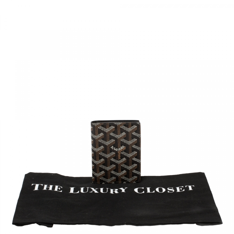 Pre Owned Goyard Black Goyardine Coated Canvas Bi Fold Wallet