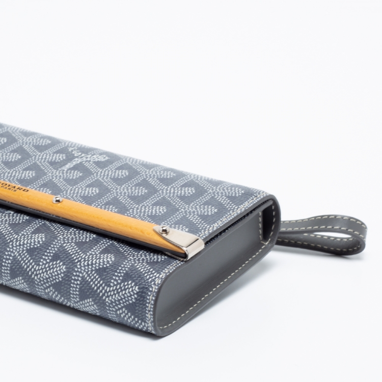 Pre Owned Goyard Grey Coated Canvas and Leather Mini Monte Carlo Phone Case