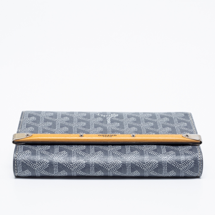 Pre Owned Goyard Grey Coated Canvas and Leather Mini Monte Carlo Phone Case