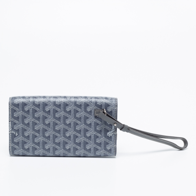 Pre Owned Goyard Grey Coated Canvas and Leather Mini Monte Carlo Phone Case