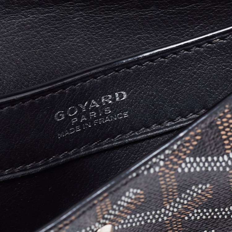 Pre Owned Goyard Black Goyardine Coated Canvas Double Flap Continental Wallet