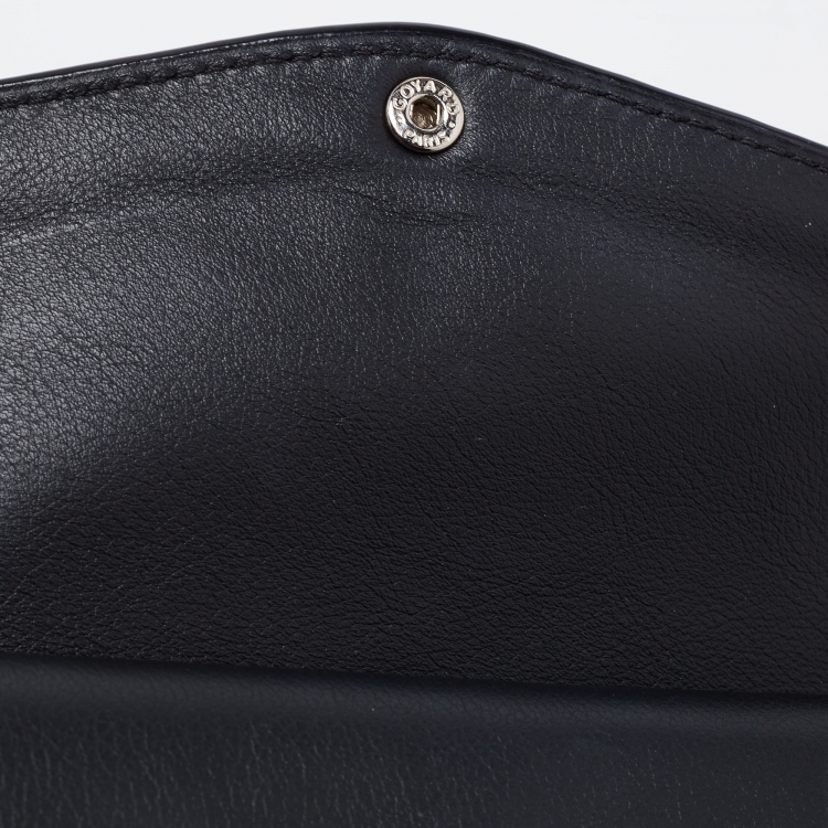 Pre Owned Goyard Black Goyardine Coated Canvas Double Flap Continental Wallet