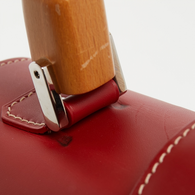 Pre Owned Goyard Red Goyardine Coated Canvas and Leather Saigon MM Top Handle Bag