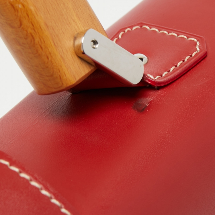 Pre Owned Goyard Red Goyardine Coated Canvas and Leather Saigon MM Top Handle Bag