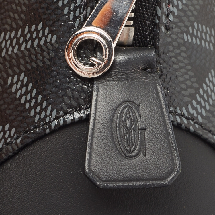 Pre Owned Goyard Black Goyardine Coated Canvas and Leather Vendome Satchel