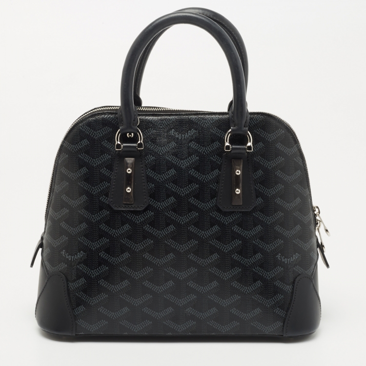 Pre Owned Goyard Black Goyardine Coated Canvas and Leather Vendome Satchel