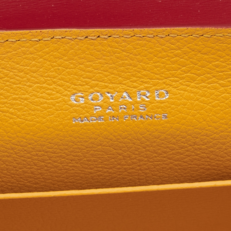 Pre Owned Goyard Red Goyardine Coated Canvas and Leather Mini Saigon Top Handle Bag