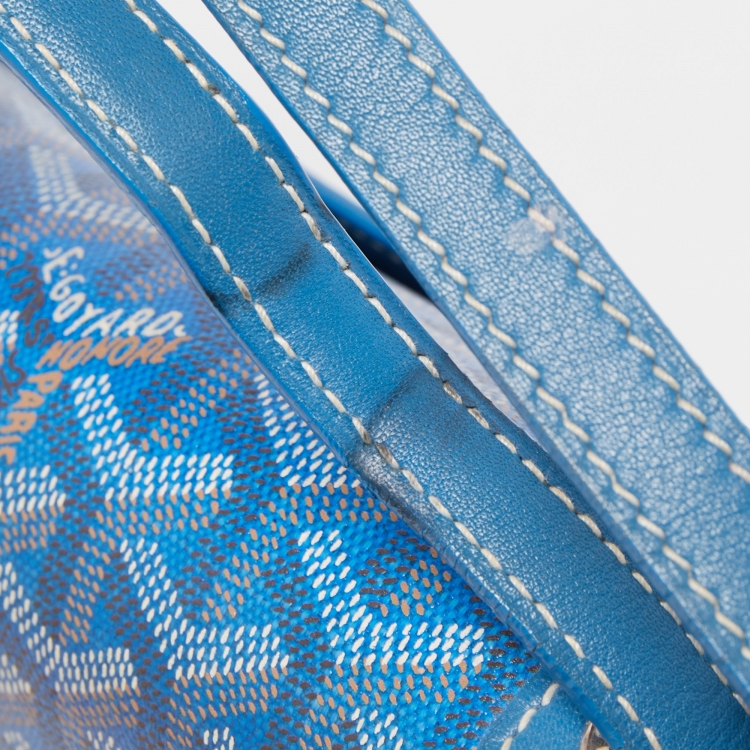 Pre Owned Goyard Blue Goyardine Coated Canvas 223 PM Shoulder Bag