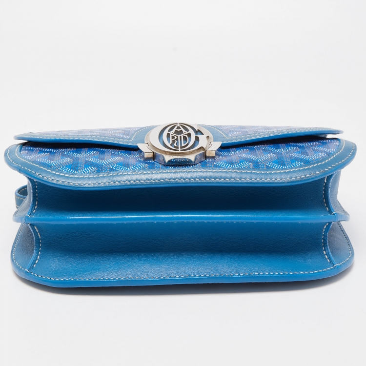 Pre Owned Goyard Blue Goyardine Coated Canvas 223 PM Shoulder Bag