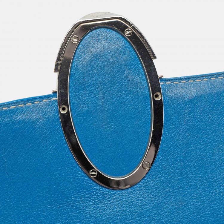 Pre Owned Goyard Blue Goyardine Coated Canvas 223 PM Shoulder Bag