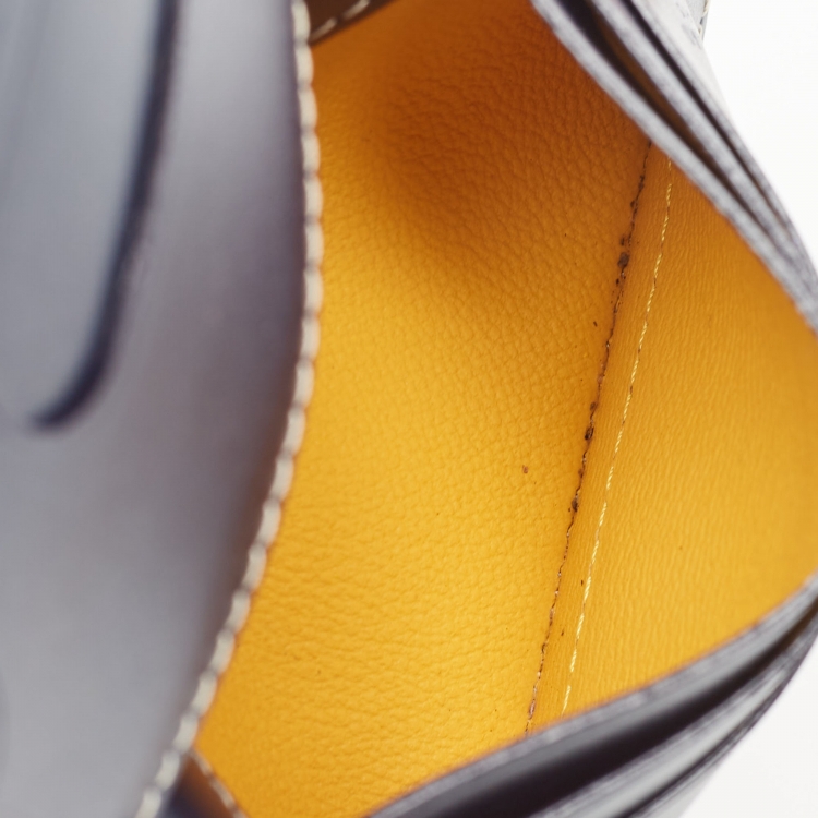 Pre Owned Goyard Navy Blue Goyardine Coated Canvas Saint Marc Card Holder  